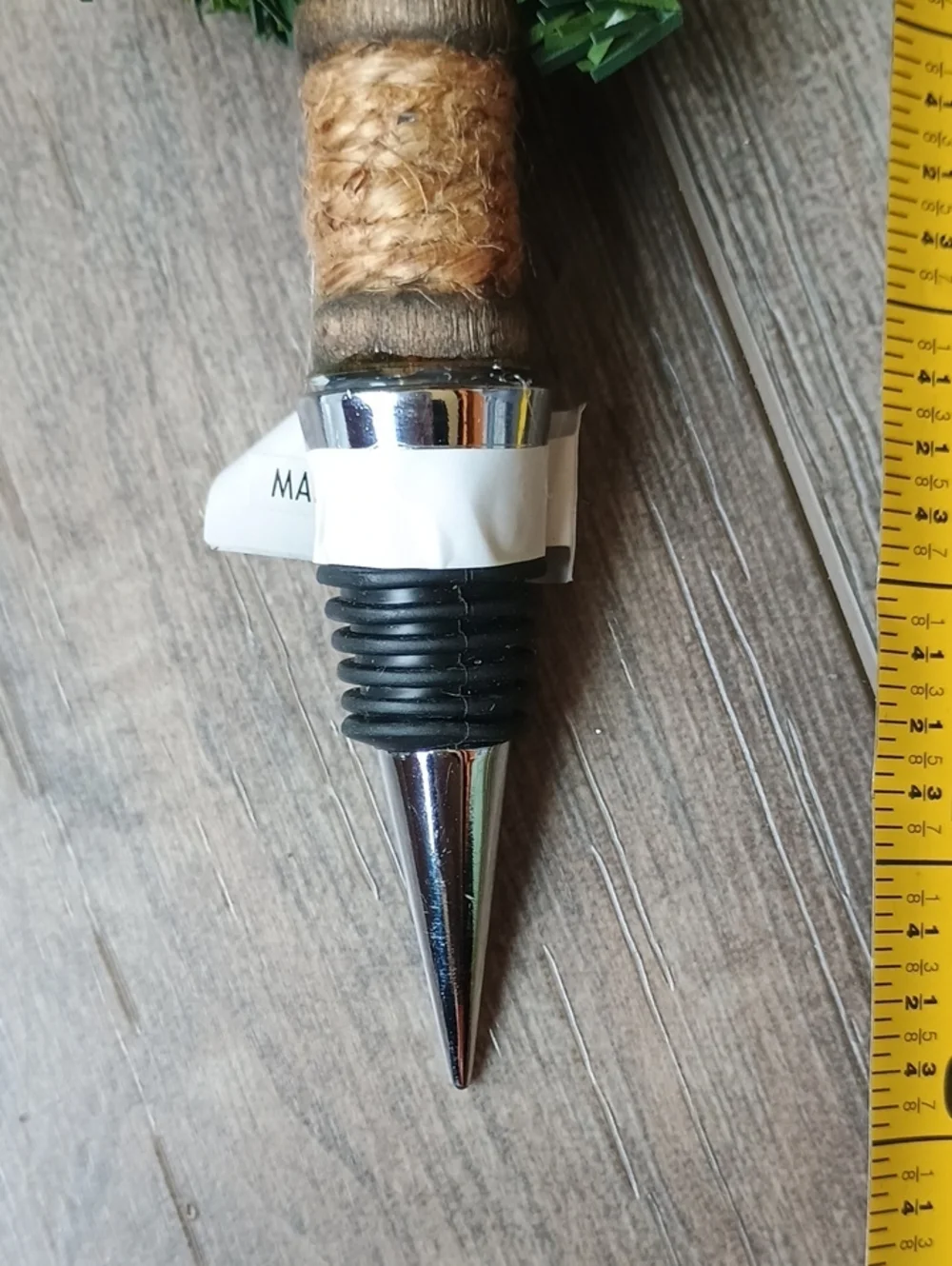 Pottery Barn Green Mini Christmas Tree Bottle Stopper with Red Accents